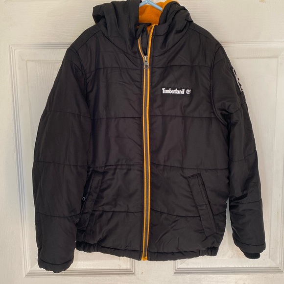 Timberland water resistant fleece lined boys hooded jacket size S